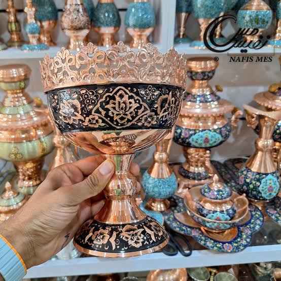 تصویر 1 از ظرف مسی الماس تراش مناسب پذیرایی و دکوراسیون لوکس